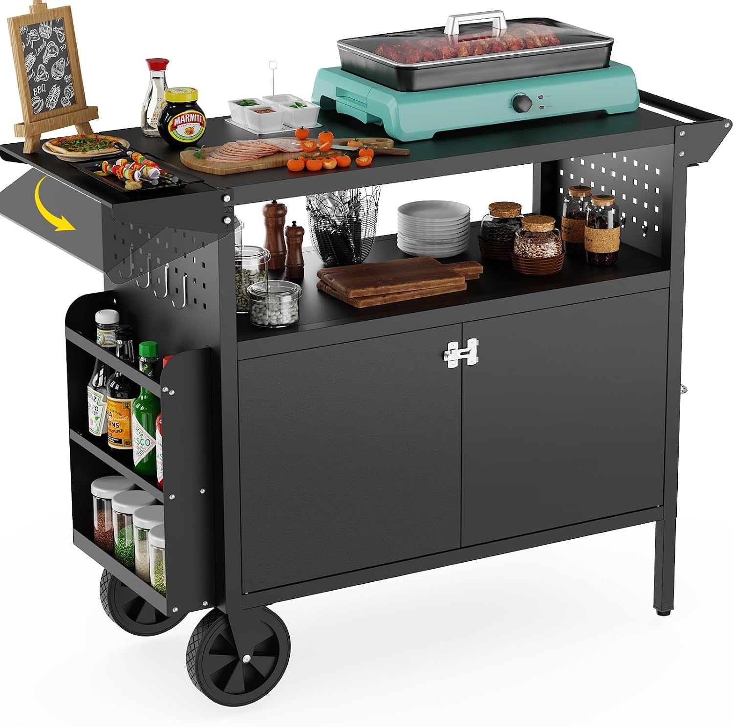 Outdoor Furniture Patio - Outdoor Grill Cart Table With Storage