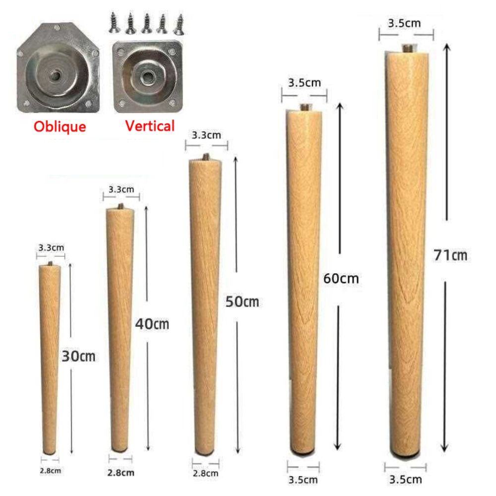 Adirondack Chair Wood - 4Pcs 30-60cm Solid Wood Furniture Legs