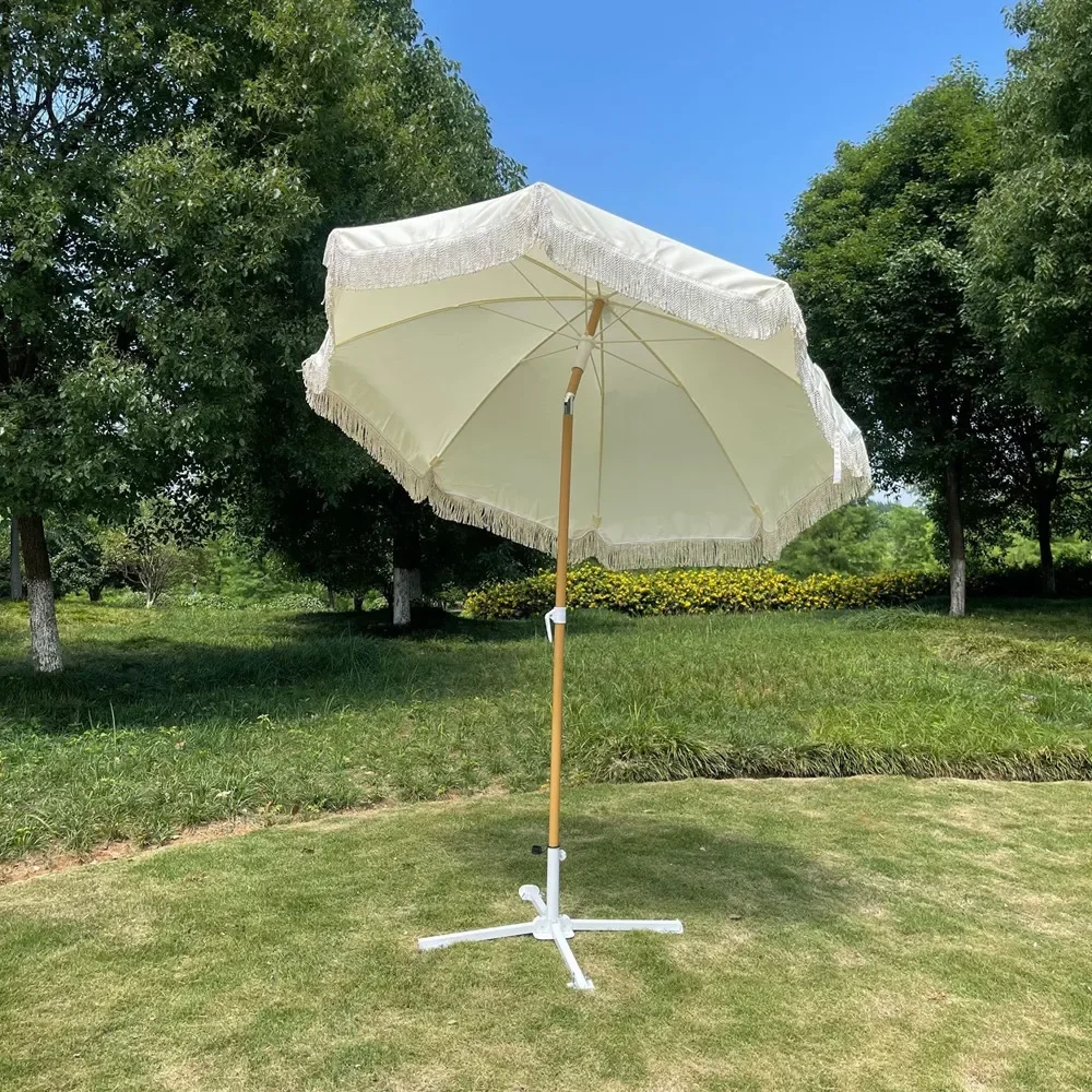 Outdoor Furniture On Sale - Outdoor Beach Fringe Umbrella with Base