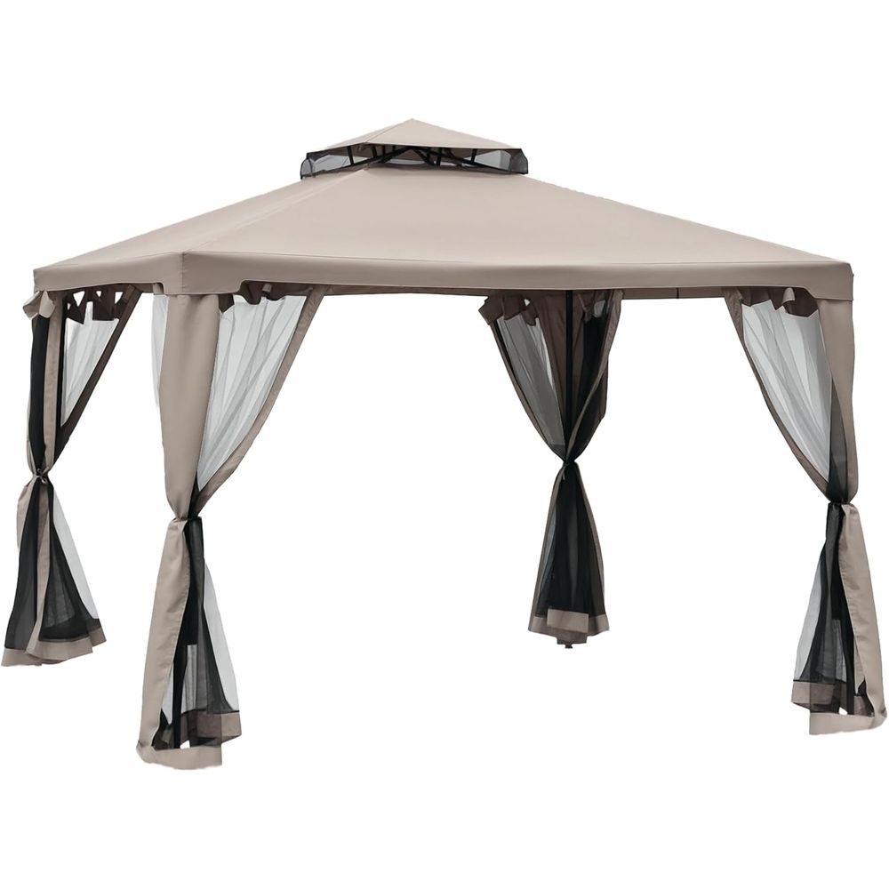 Outdoor Furniture Patio - 9.6' x 9.6' Patio Gazebo, Outdoor