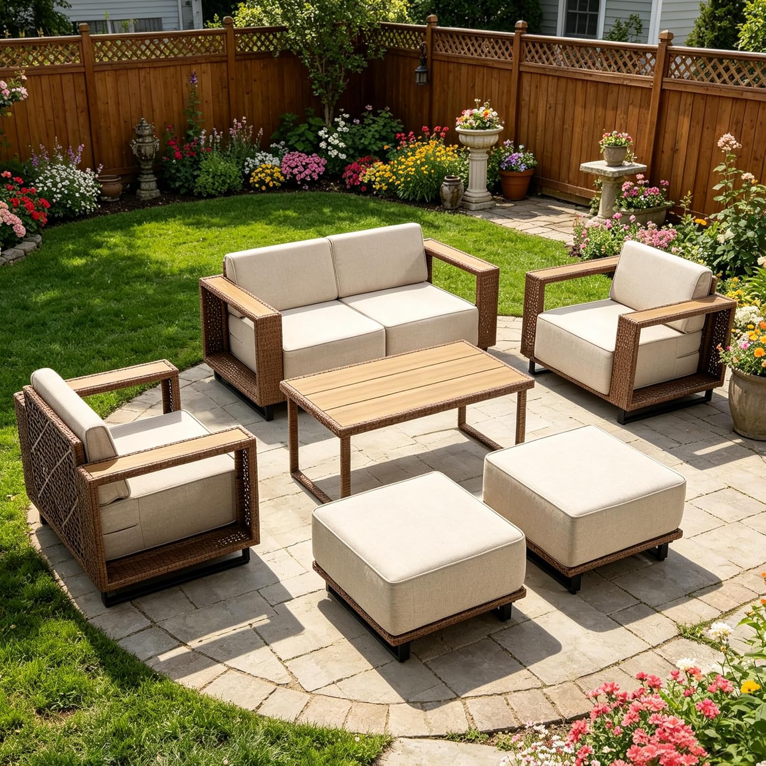 Outdoor Furniture On Sale - 7 Pieces Outdoor Patio Furniture Sets,