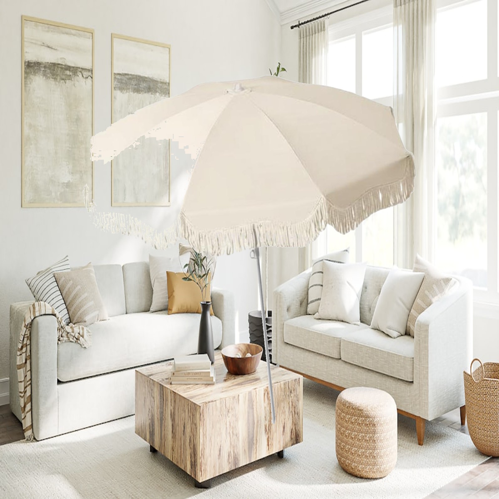 Outdoor Furniture Plus - Fringe Patio Umbrella UPF50 Plus Sun