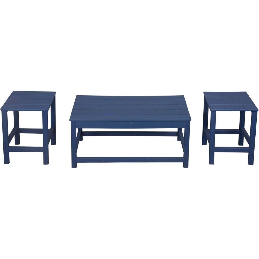 Adirondack Chair Wood - 3-Piece Outdoor Coffee and Side Table