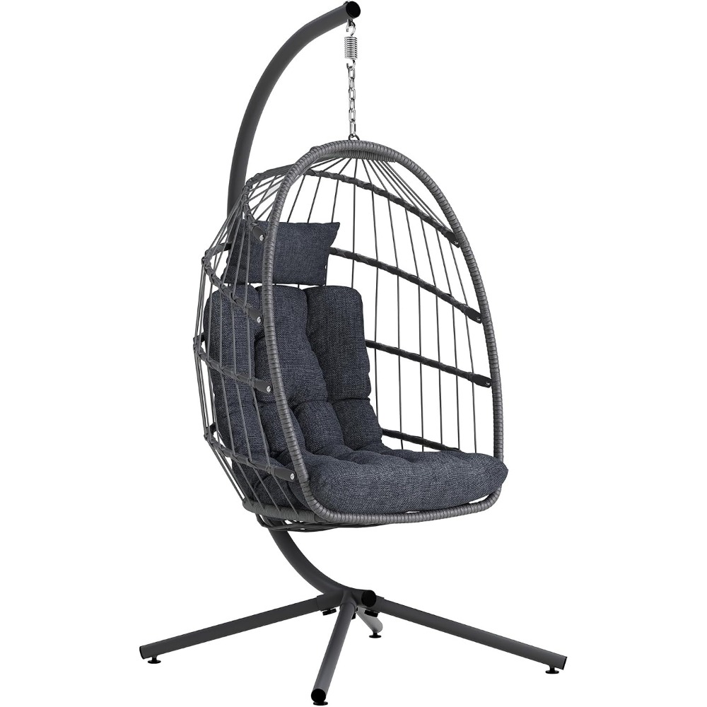 Hanging Egg Chair - Outdoor Egg Chair with Stand, Indoor