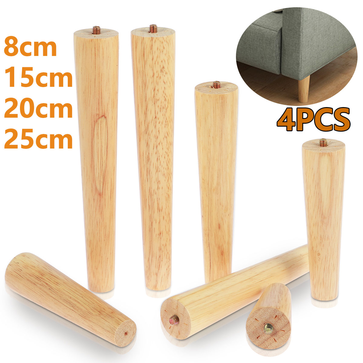 Adirondack Chair Wood - 4Pcs 8/15/20/25cm Solid Wood Furniture Feets