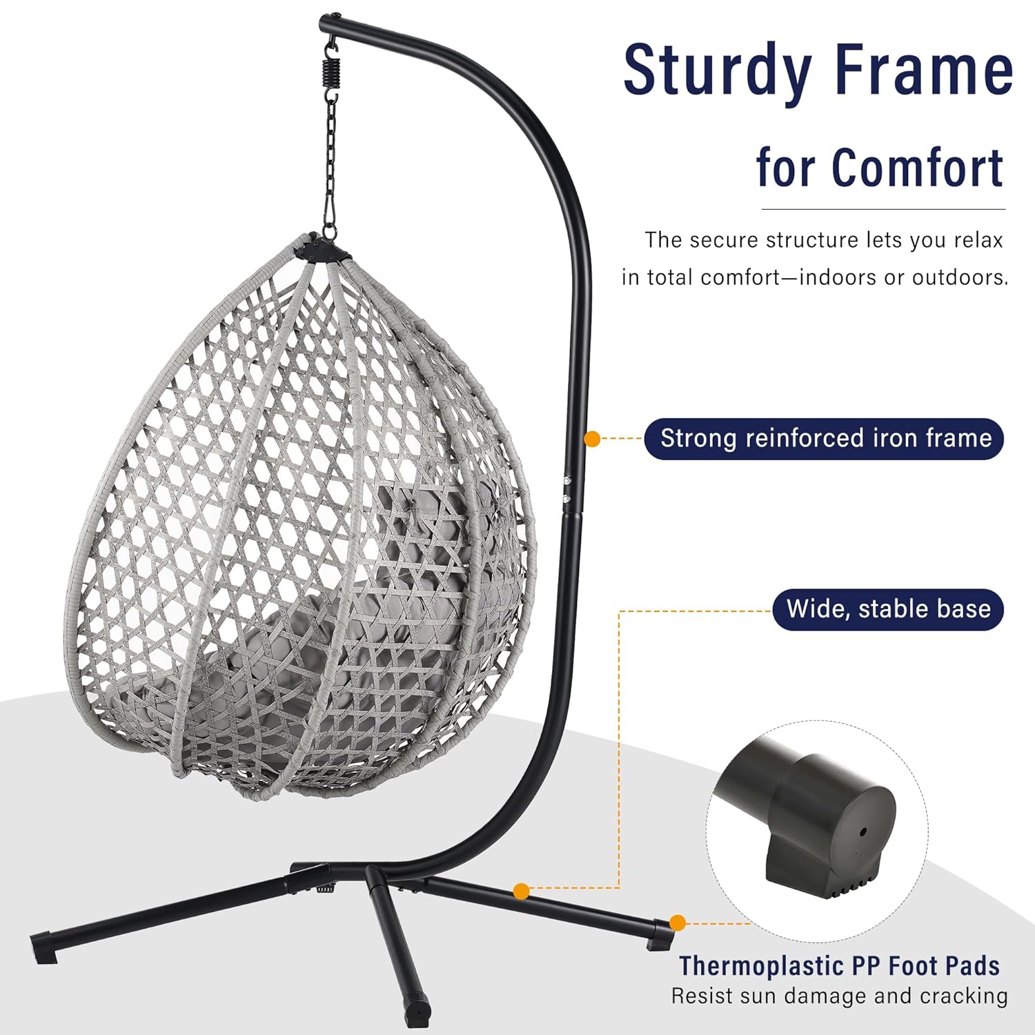 Foldable HDPE Rattan Hanging E - Hanging Egg Chair review and price