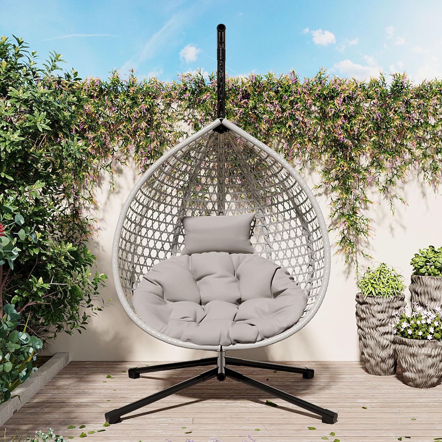 Foldable HDPE Rattan Hanging E - Hanging Egg Chair review and price