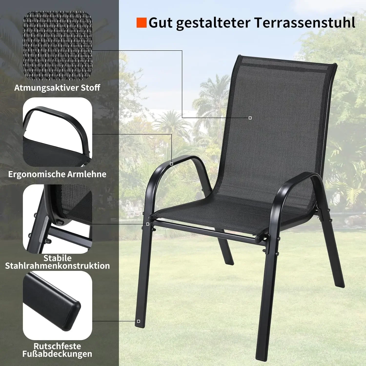 Metal Outdoor Chair Set Stacka - Outdoor Furniture On Sale review and price