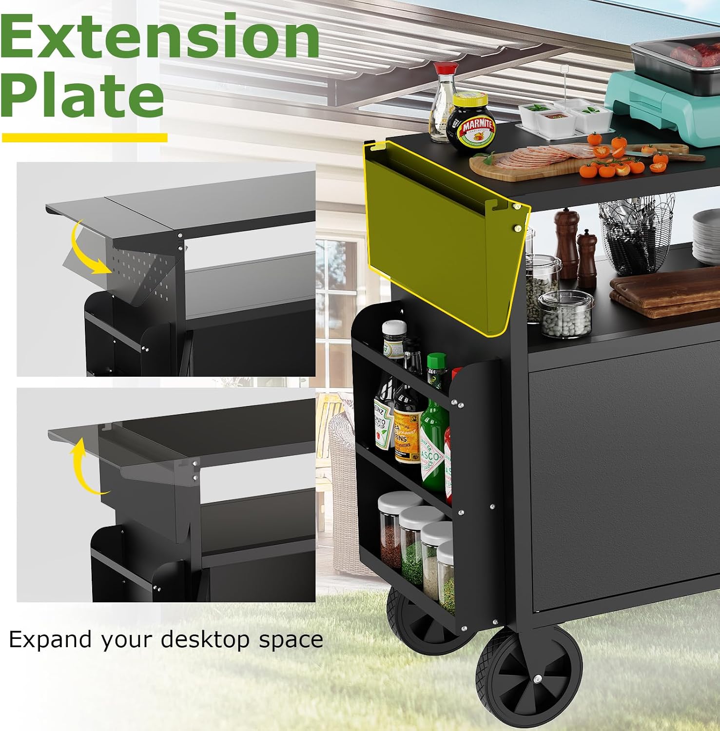 Outdoor Grill Cart Table With  - Outdoor Furniture Patio review and price