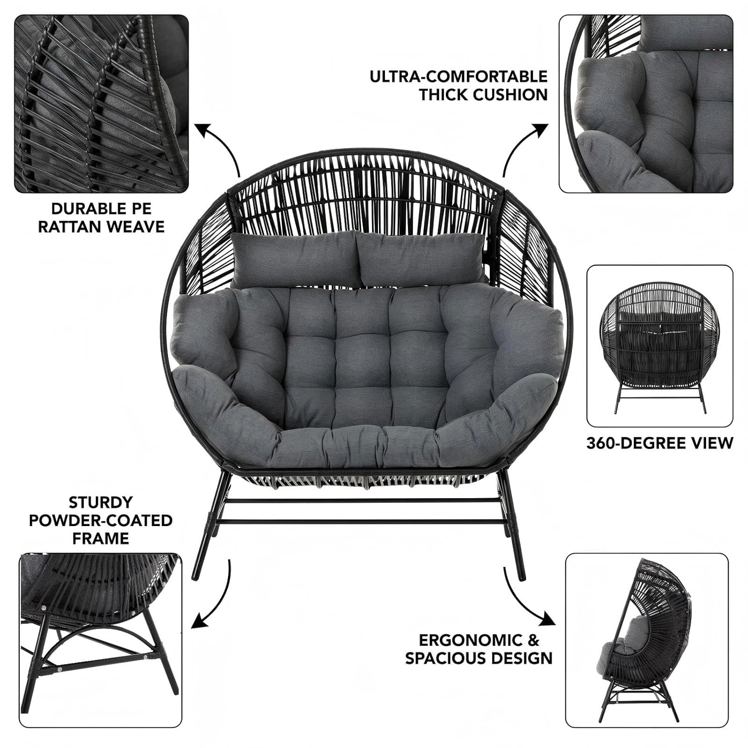 Outdoor Round Egg Chair with A - Hanging Egg Chair review and price