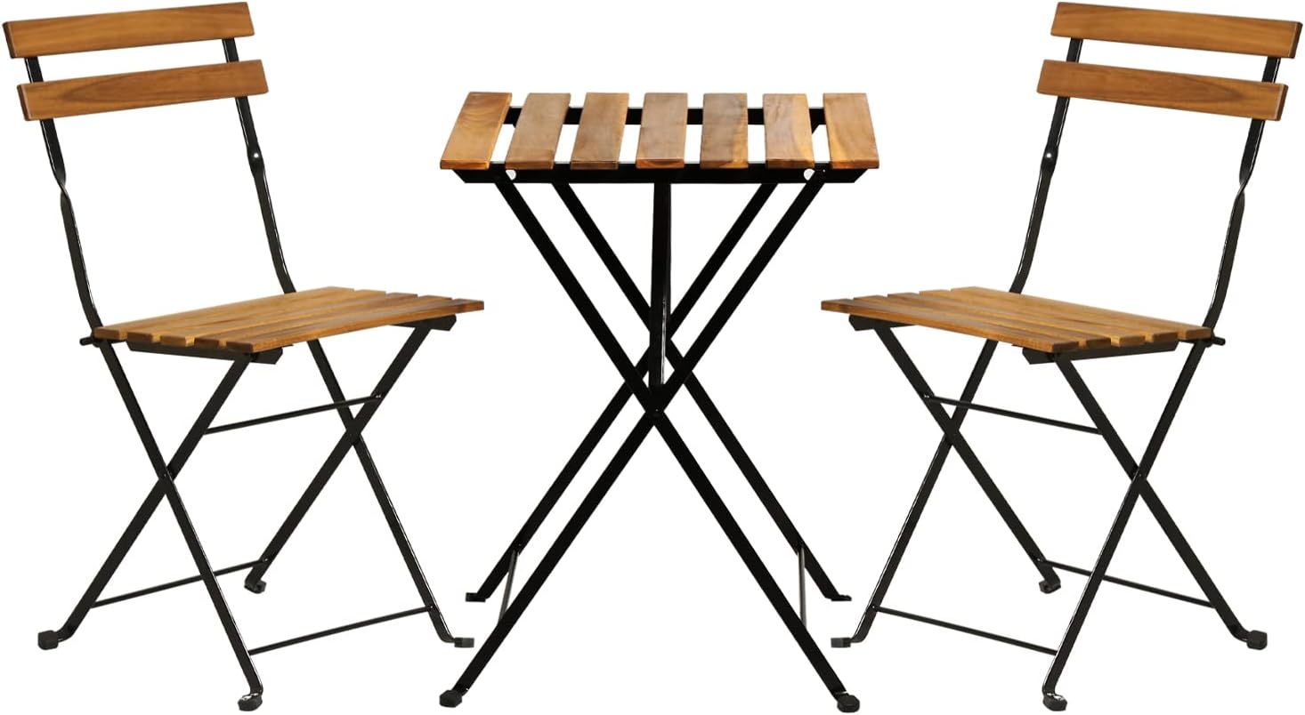 Natural wood 3-piece folding p - Outdoor Furniture Patio review and price