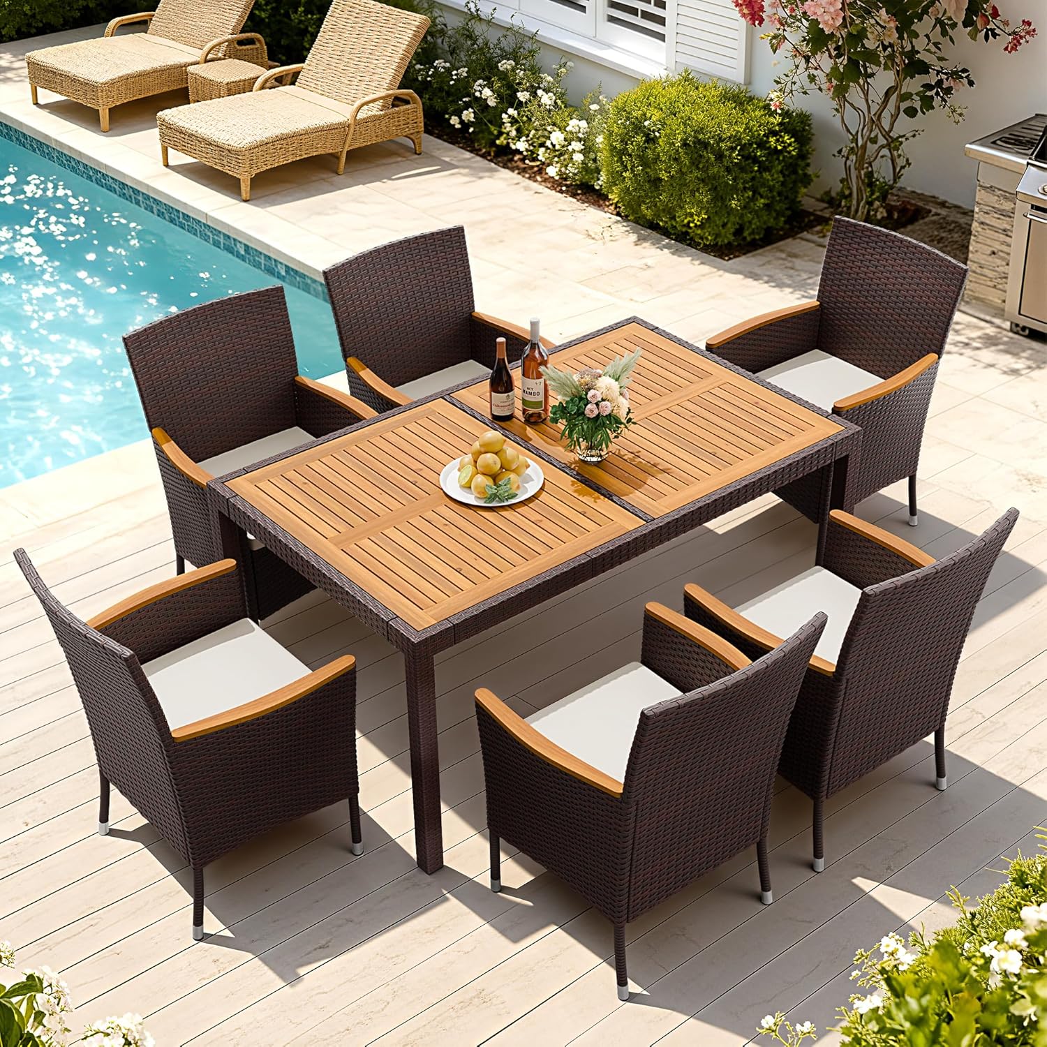 7 Piece Patio Dining Set Acaci - Outdoor Furniture On Sale review and price