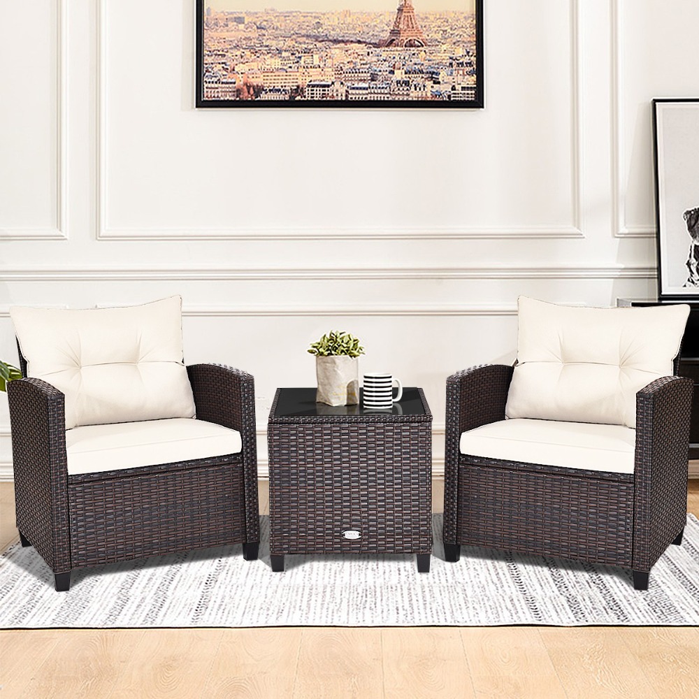 3PCS Patio Rattan Furniture Se - Outdoor Furniture On Sale review and price