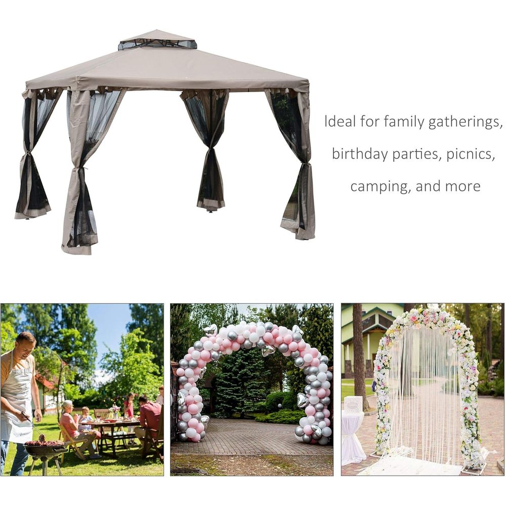 9.6' x 9.6' Patio Gazebo, Outd - Outdoor Furniture Patio review and price