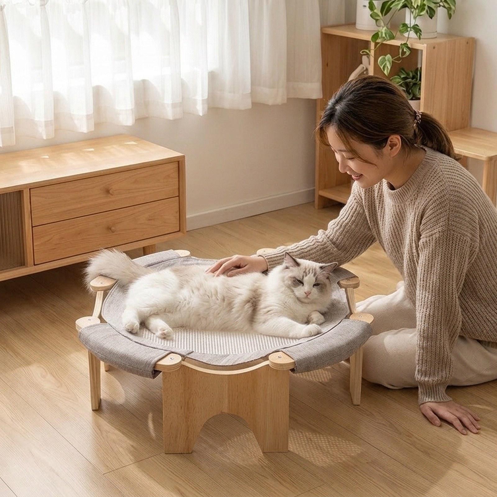 Elevated Pet Bed Wooden Cat Ha - Outdoor Furniture Durable review and price