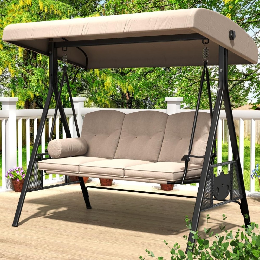 Outdoor Porch Swing, 3-Seat Po - Hanging Egg Chair review and price
