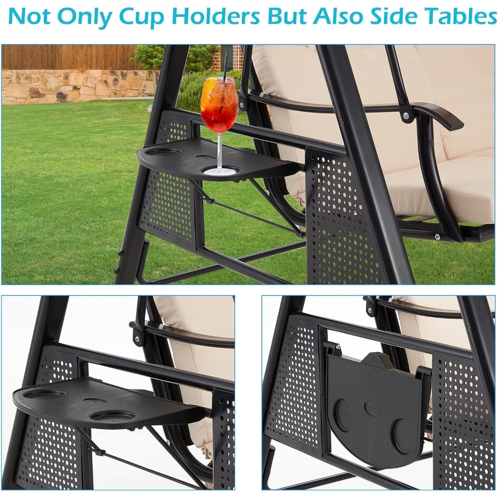 Outdoor Porch Swing, 3-Seat Po - Hanging Egg Chair review and price