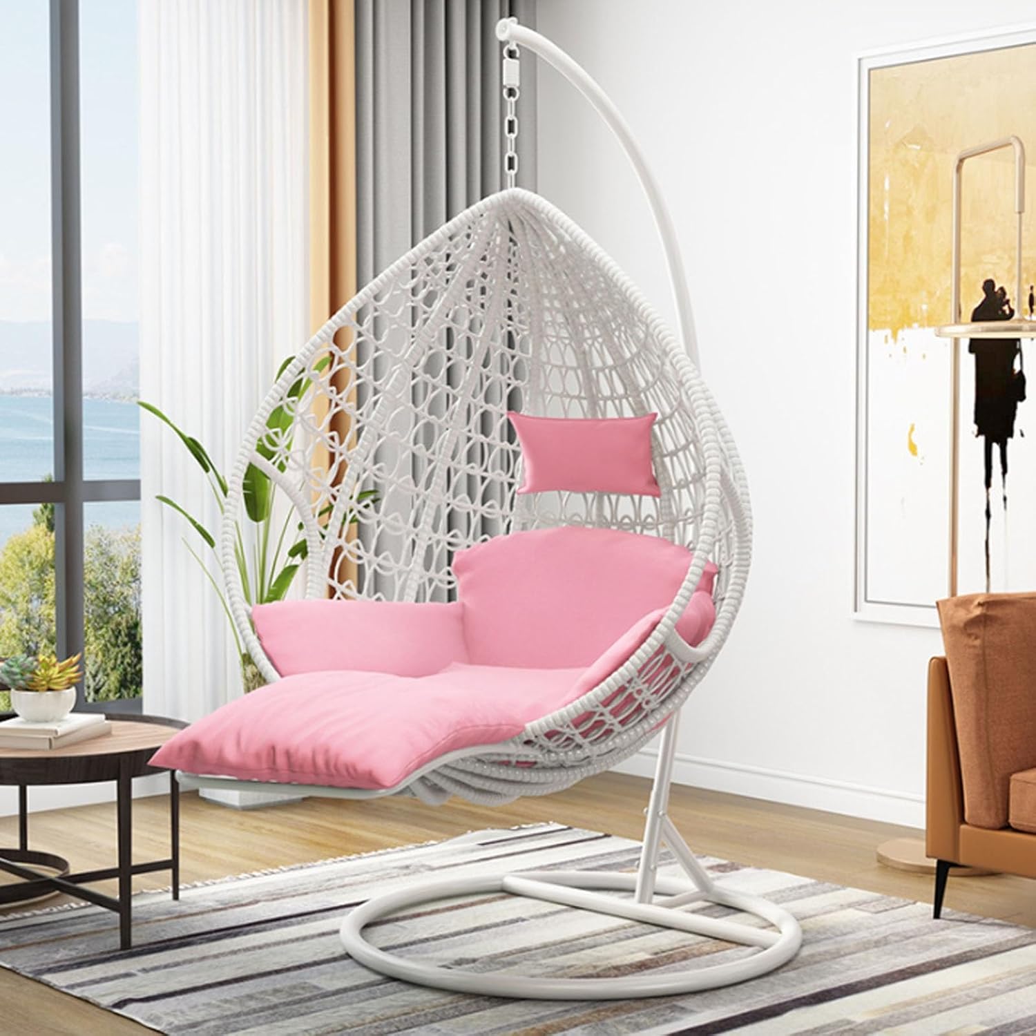 PE Rattan Hanging Egg Chair wi - Hanging Egg Chair review and price