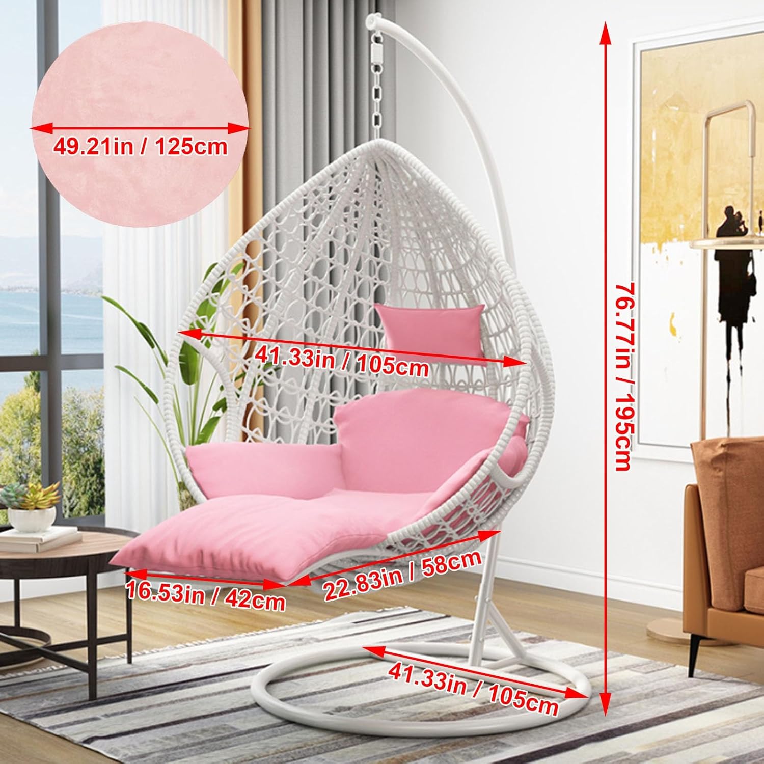 PE Rattan Hanging Egg Chair wi - Hanging Egg Chair review and price