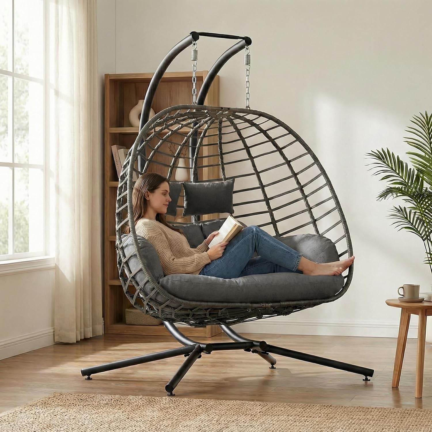 2 Person Egg Swing Chair with  - Hanging Egg Chair review and price
