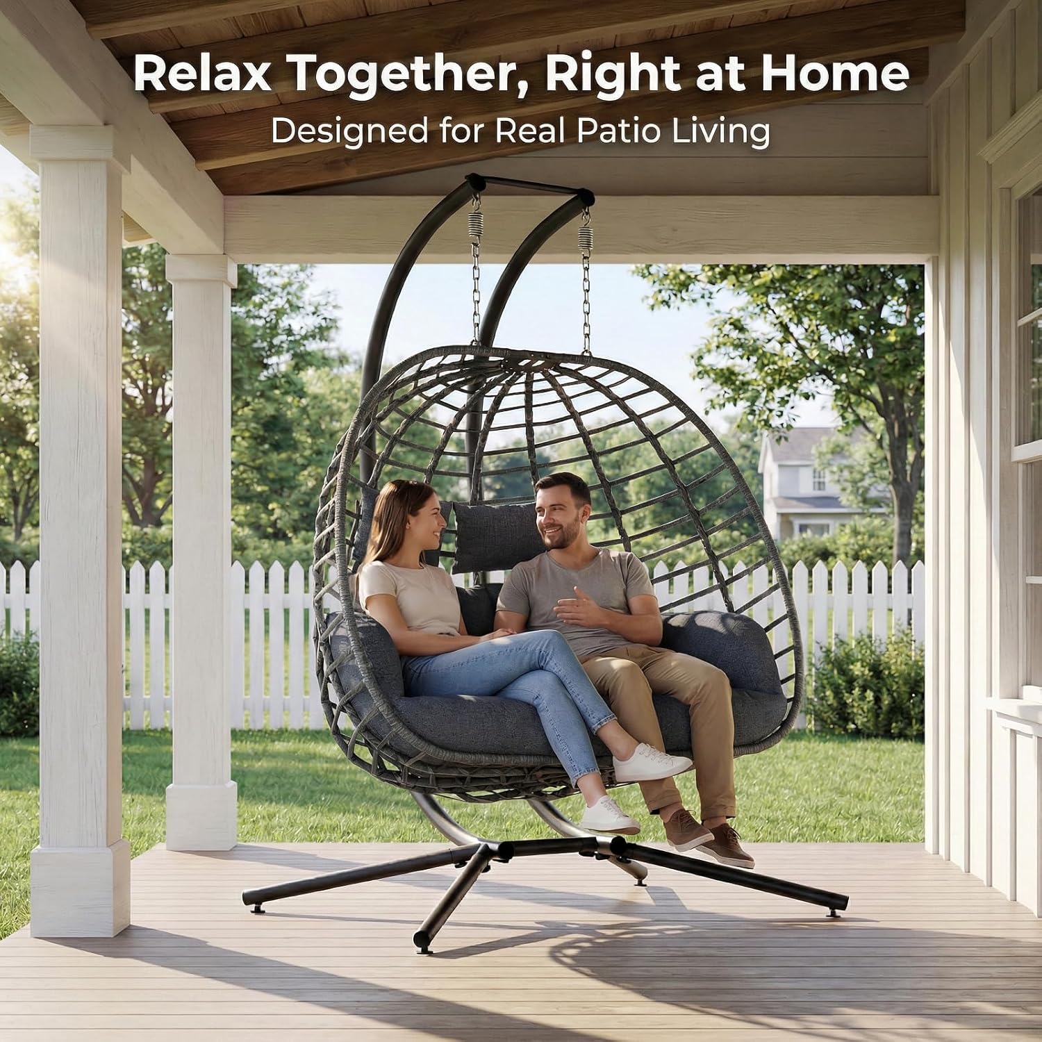 2 Person Egg Swing Chair with  - Hanging Egg Chair review and price