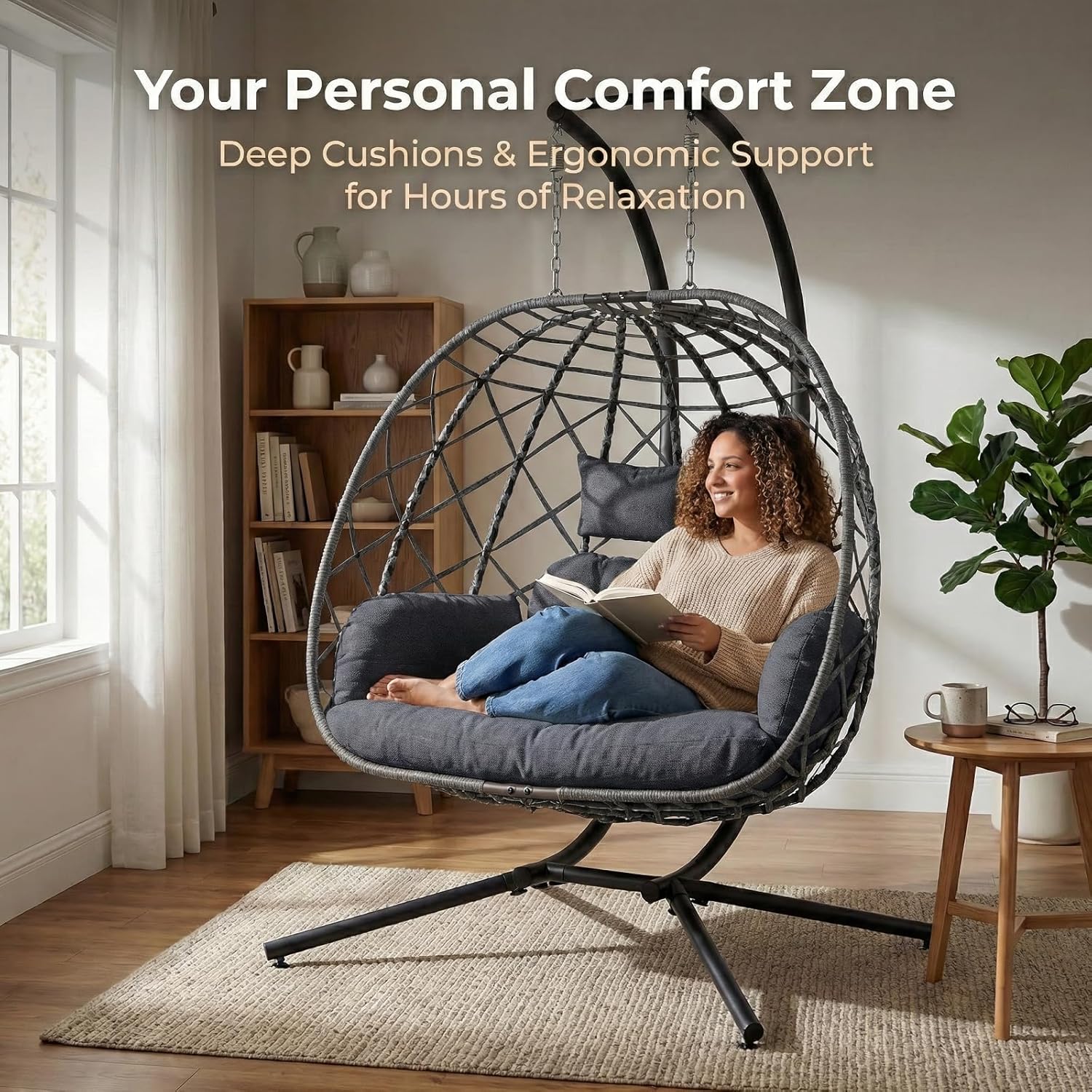2 Person Egg Swing Chair with  - Hanging Egg Chair review and price