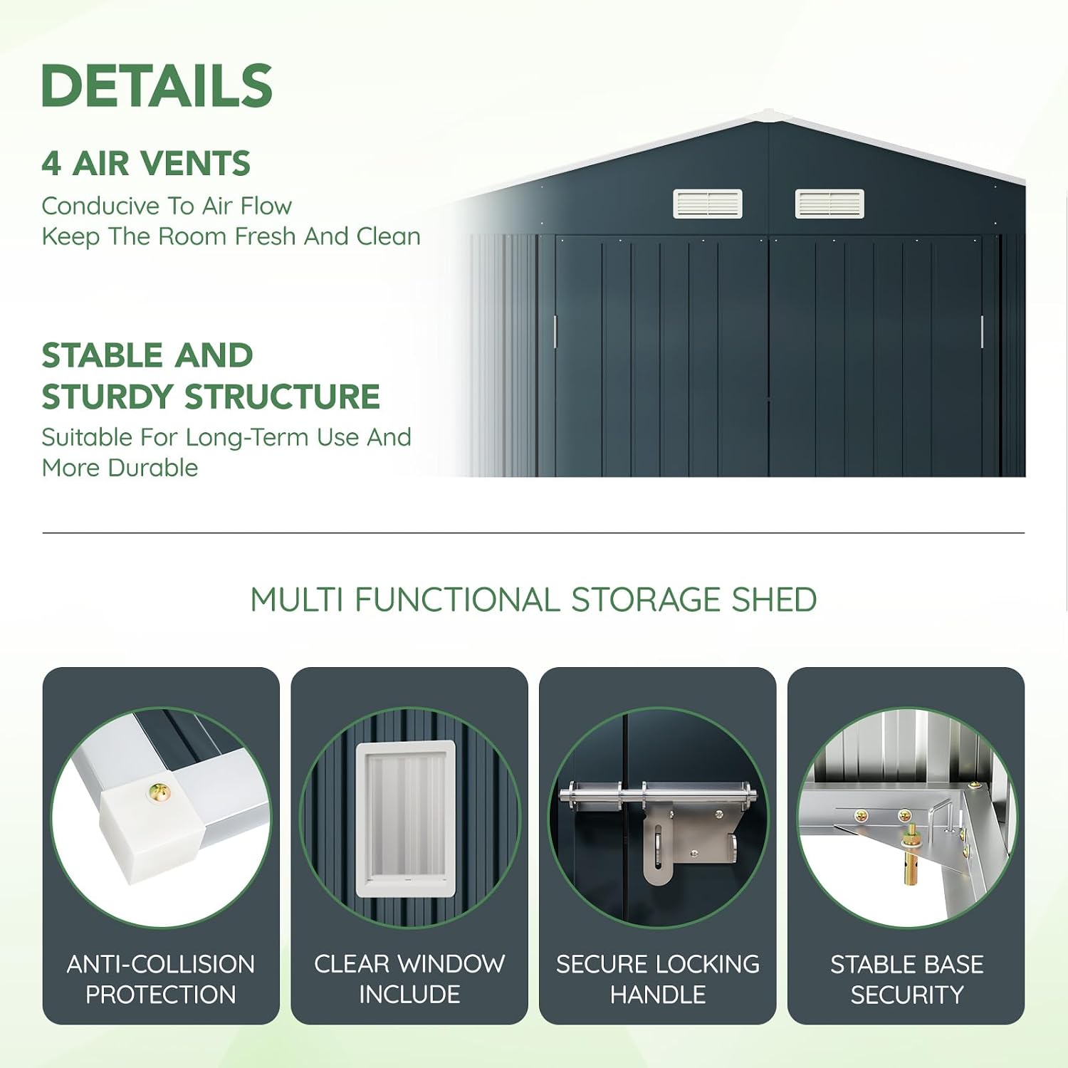 10x12X7.5FT Outdoor Steel Stor - Outdoor Furniture Patio review and price